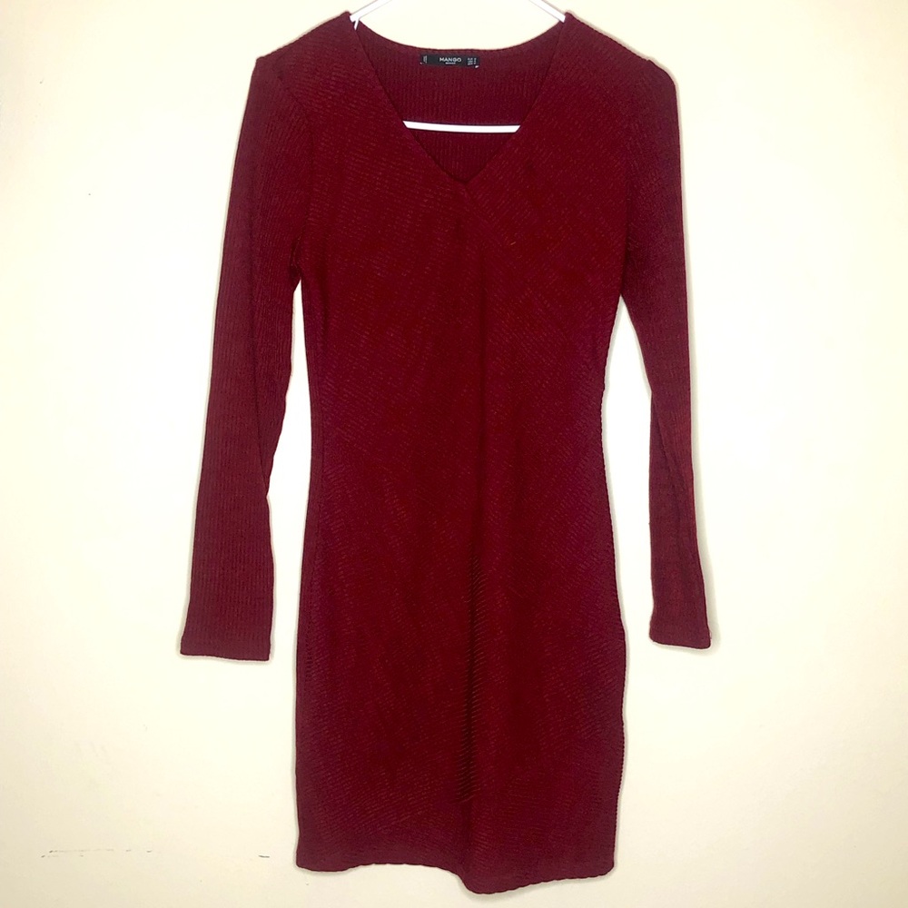 Maroon sweater dress